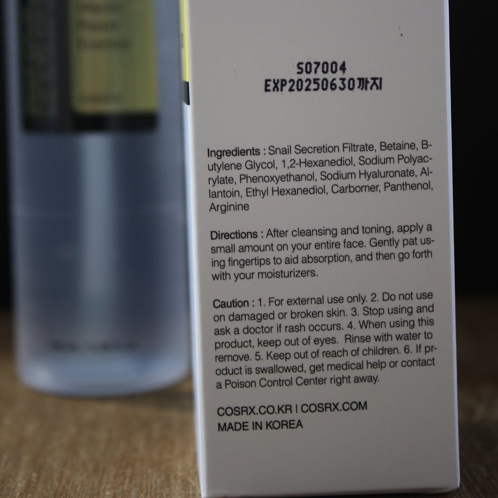 *Free gift w purchase!* Korean Brand COSRX Advanced Snail 96 Mucin Power Essence - Picture 2 of 3